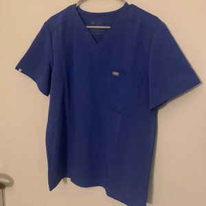 FIGS Men's Medium Leon Two-Pocket Scrub Top Denim LIMITED EDITION